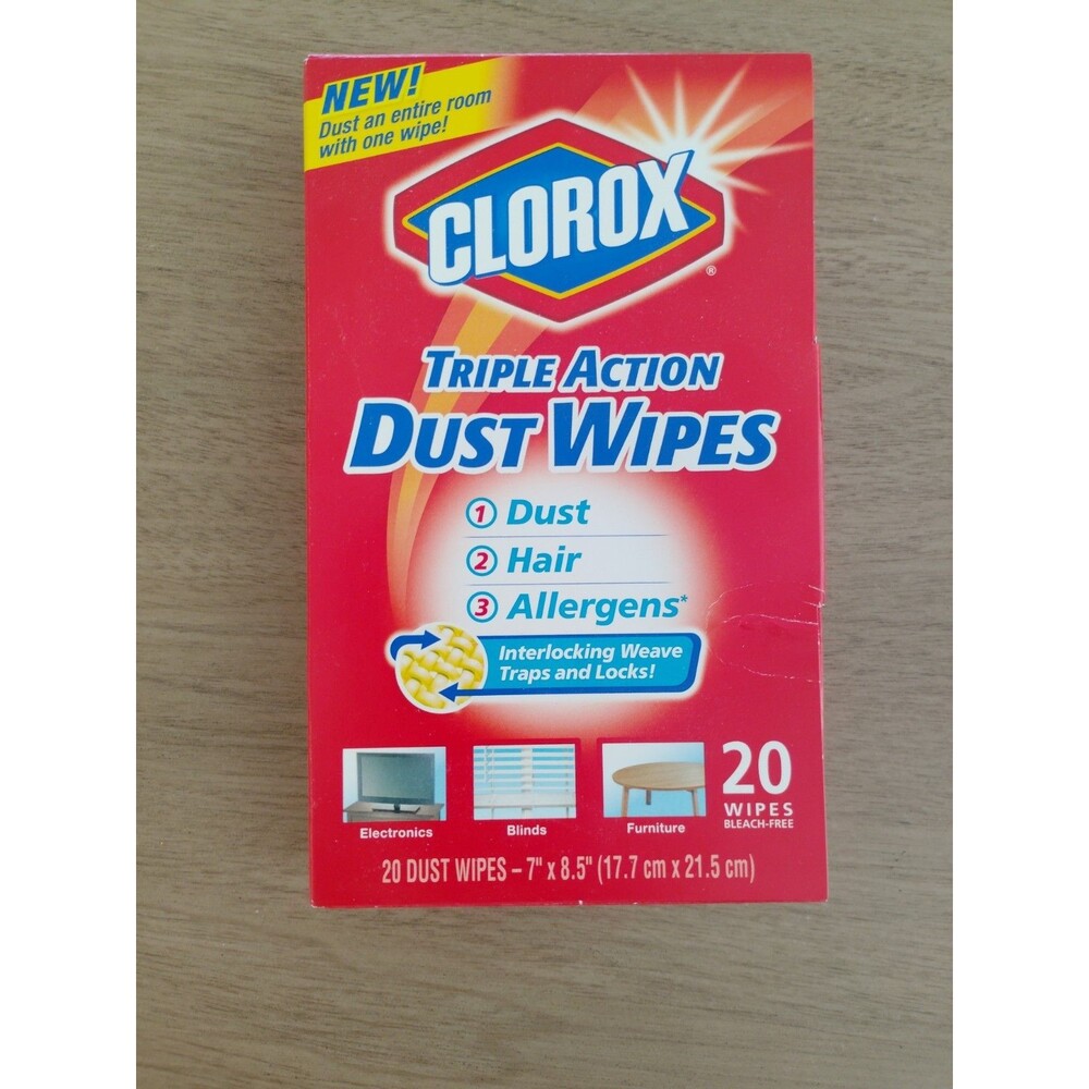 NIB Clorox Triple Action Dust Wipes 20 Count Singles Discontinued